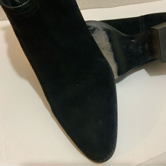 Alexander Wang Gabi Cut Out Boot 39.5 Black Suede Silver Metal Heel - Picture 11 of 15